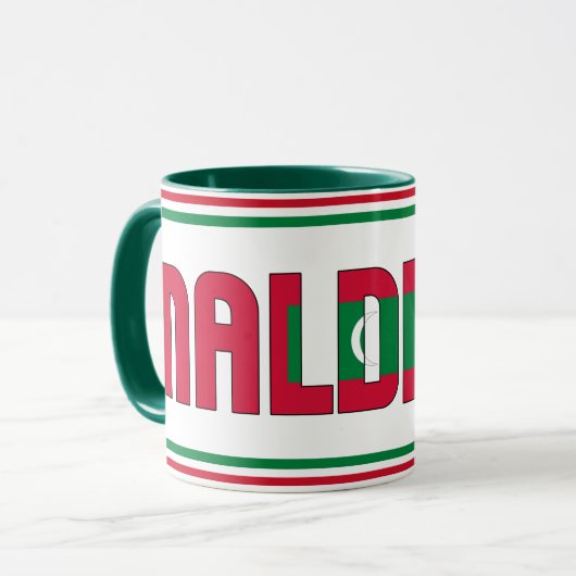 Sippin' met de Malediven Patriottische Koffie Mok (Voorkant links)