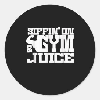 Sippin on Gym Juice - Mannen Shirten voor werkende Ronde Sticker