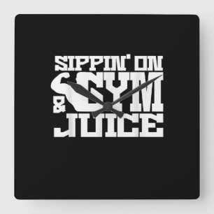 Sippin on Gym-Juice - Mannen Shirten voor werkende Vierkante Klok