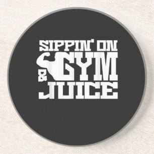 Sippin on Gym Juice - Mannen Shirten voor werkende Zandsteen Onderzetter