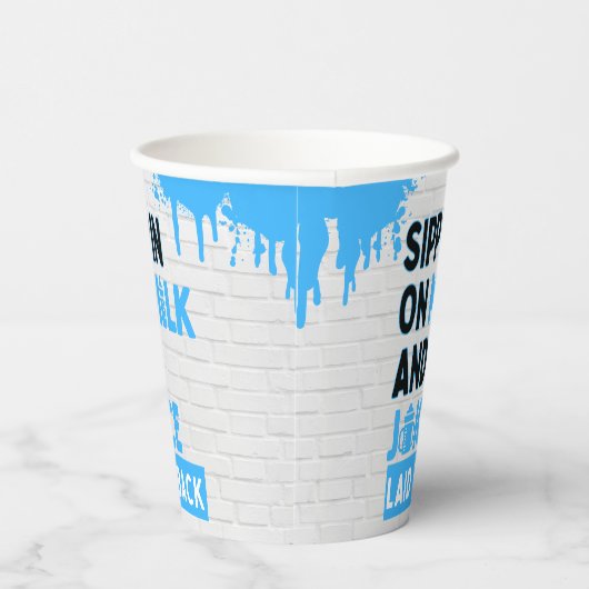 Sippin’ on Milk and Juice Blue Hip Hop Papieren Bekers (Rechts)