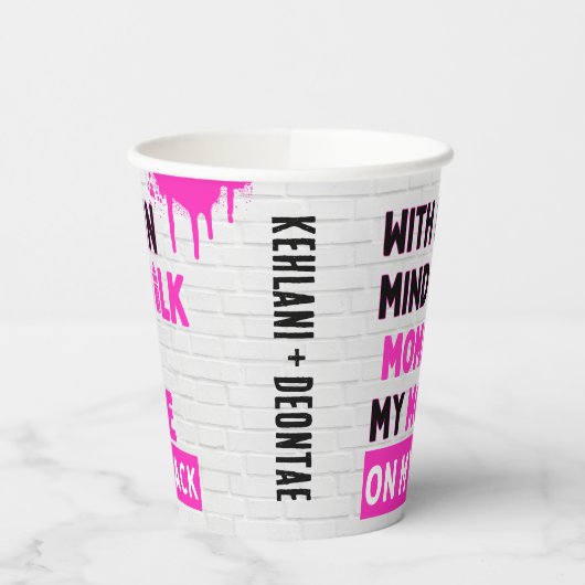 Sippin’ on Milk and Juice Pink Hip Hop Papieren Bekers (Links)