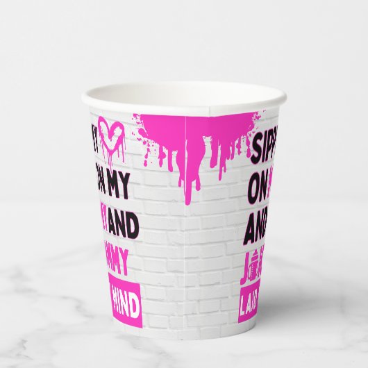 Sippin’ on Milk and Juice Pink Hip Hop Papieren Bekers (Rechts)