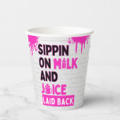 Sippin’ on Milk and Juice Pink Hip Hop Papieren Bekers (Voorkant)