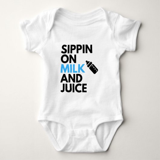 Sippin on Milk & Juice|Cute Baby Hip Hop Theme Romper (Voorkant)