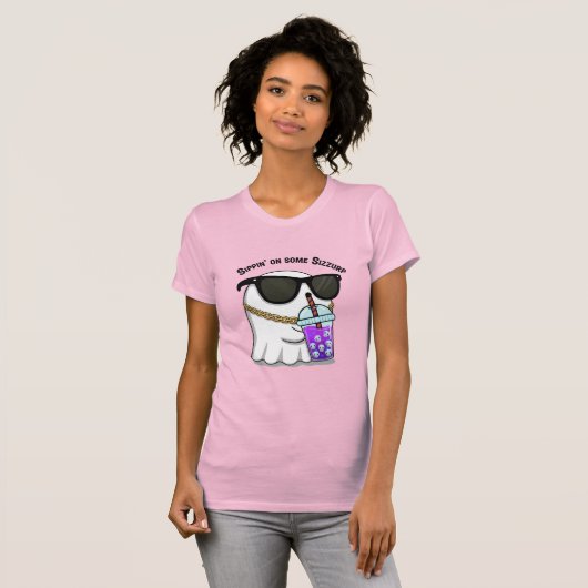 Sippin’ on Some Sizzurp Ghost Tee – Cute Funny Hip T-shirt (Voorkant volledig)