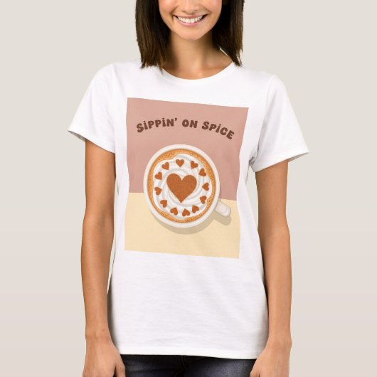 Sippin' on Spice Coffee Art T-shirt (Voorkant)