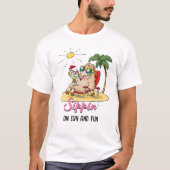 Sippin' On Sun and Fun - Funny Llama Cartoon T-shirt (Voorkant)
