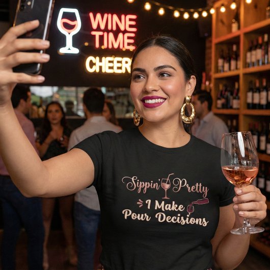 Sippin' Pretty I Make Pour Decisions Wijn Punt Tri-Blend Shirt