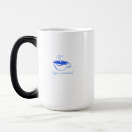 "Sippin Survival" Minimalistische Coffee Grafische Magische Mok