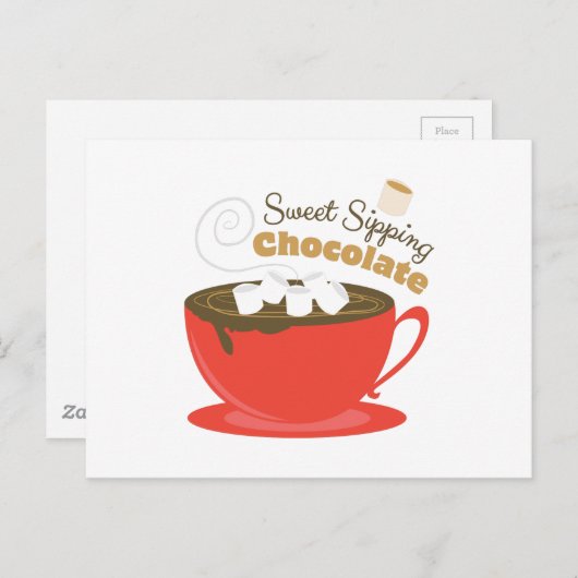 Sipping Chocolade Briefkaart (Voorkant / Achterkant)