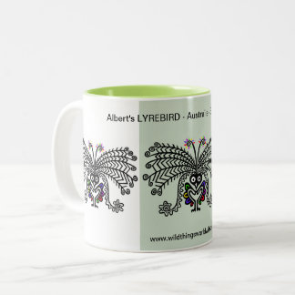 Sipping coffee - Cool LyreBIRD - Australië - Natuu Tweekleurige Koffiemok