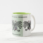 Sipping coffee - Cool LyreBIRD - Australië - Natuu Tweekleurige Koffiemok (Voorkant rechts)