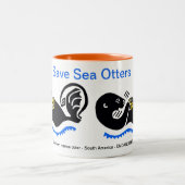 Sipping Coffee -Save Zee OTTERS - Wildlife warrior Tweekleurige Koffiemok (Center)