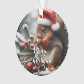 Sipping Eekhoorn Acryl Kerst Ornament (voorkant)
