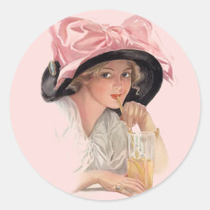 Sipping Soda Ronde Sticker
