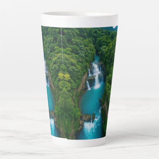 Sips bij de Herfsten - Tropische waterval Latte Mok (Voorkant)