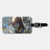 *Sips by the Stream: Otters Drink van de rivier Bagagelabel (Voorkant horizontaal)