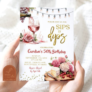 Sips en dips Charcuterine volwassen verjaardagsfee Kaart