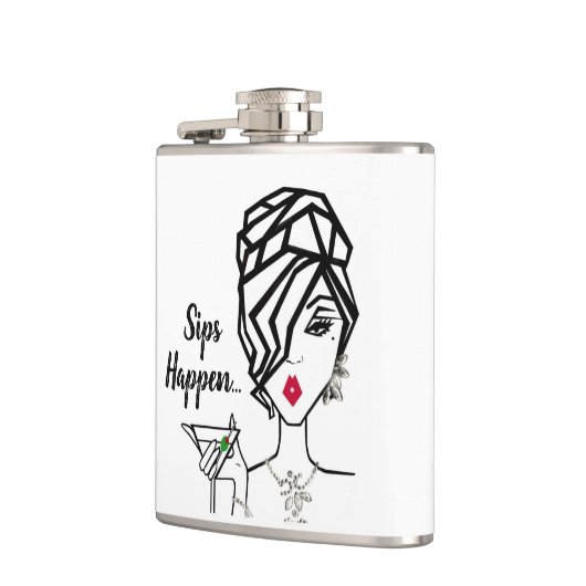 "Sips Happen..." DIVA Fles Heupfles (Links)