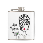 "Sips Happen..." DIVA Fles Heupfles (Voorkant)
