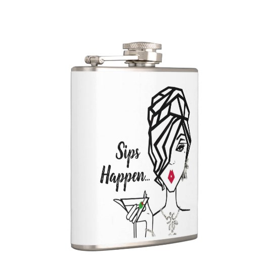 "Sips Happen..." DIVA Fles Heupfles (Rechts)