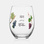 Sips krijgen echt grappig wijnglas zonder voet (Voorkant)