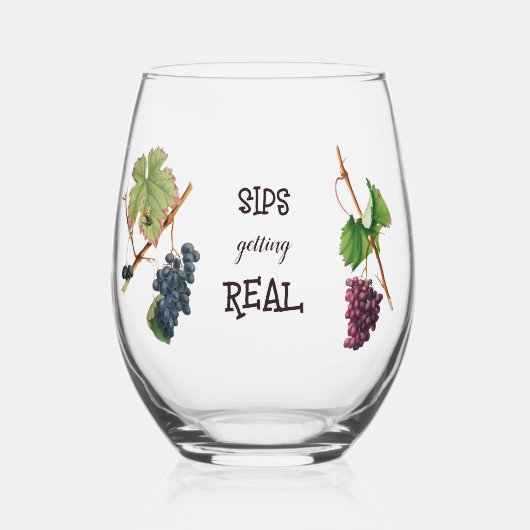 Sips krijgen echt grappig wijnglas zonder voet (Voorkant)