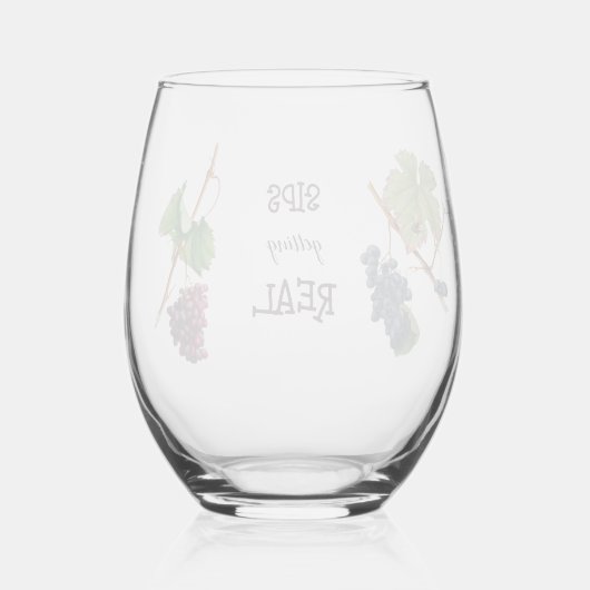 Sips krijgen echt grappig wijnglas zonder voet (Achterkant)