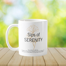 Sips of SERENITY elegant minimalist Coffee Mug Koffiemok
