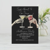 Sips op weg naar Halloween feest Kaart (Staand voorkant)