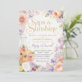 Sips & Sunshine Bruidsontbijt Kaart (Staand voorkant)