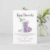 Sips & Sweets Invitation Kaart (Staand voorkant)