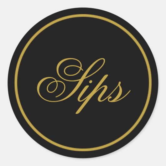 "Sips" Weddenschap Sticker - Black Gold (Voorkant)