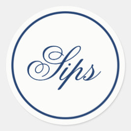 "Sips" Wedding Favor & Welcome Bag Sticker - marin