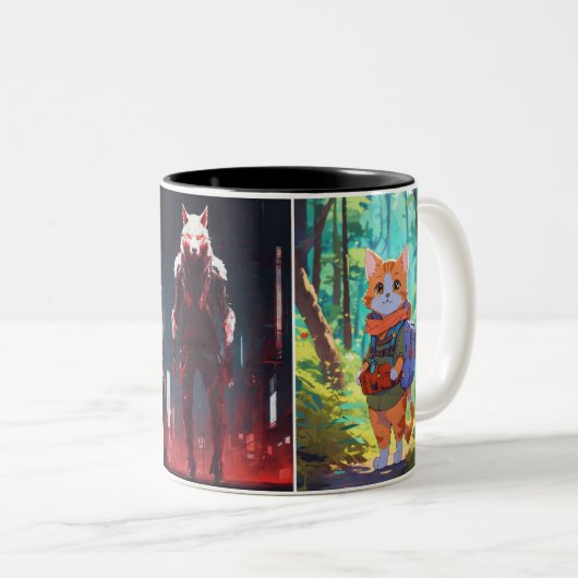 "SipStyle Elegance: Chic Cups Collectie" Tweekleurige Koffiemok (Voorkant rechts)