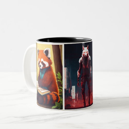 "SipStyle Elegance: Chic Cups Collectie" Tweekleurige Koffiemok (Voorkant links)