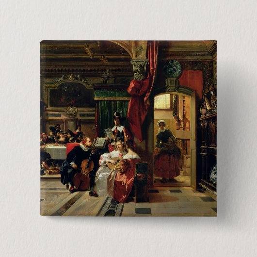 Sir Anthony van Dyck in Londen, 1837 Vierkante Button 5,1 Cm (Voorkant)