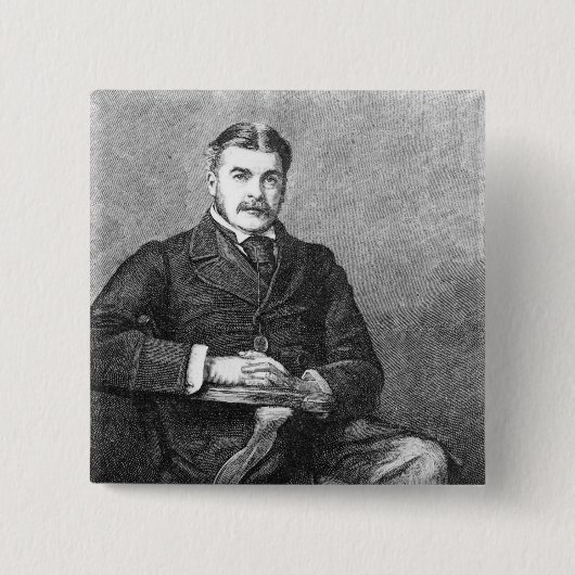 Sir Arthur Sullivan, gegraveerd door C. Carter Vierkante Button 5,1 Cm (Voorkant)
