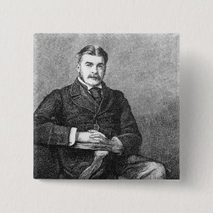 Sir Arthur Sullivan, gegraveerd door C. Carter Vierkante Button 5,1 Cm