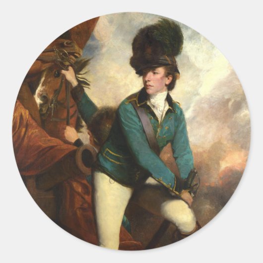 Sir Banastre Tarleton door Joshua Reynolds Ronde Sticker (Voorkant)
