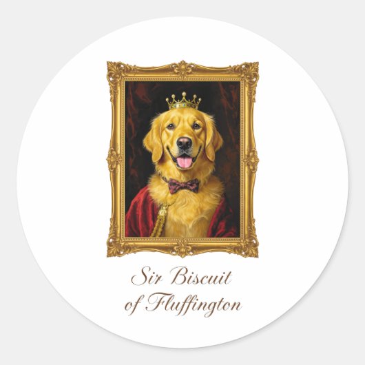 Sir Biscuit van Fluffington Ronde Sticker (Voorkant)