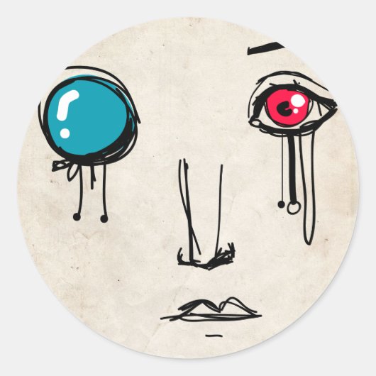 Sir Cyborg Ronde Sticker (Voorkant)