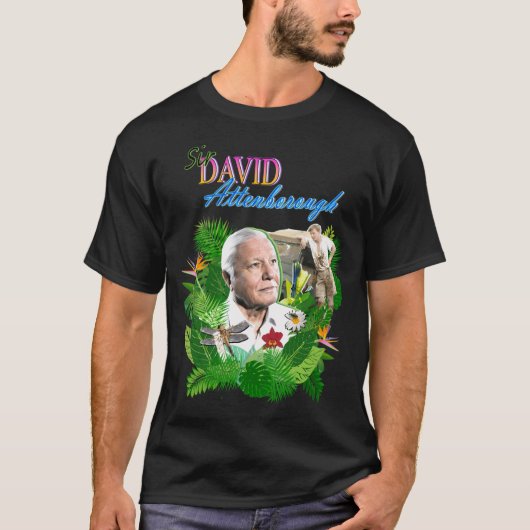 Sir David Attenborough - Bloem T-shirt (Voorkant)
