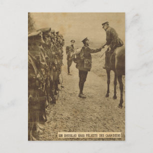 Sir Douglas Haig feliciteert Canadese troepen Briefkaart