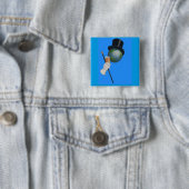 Sir Earth heeft een cocktail Vierkante Button 5,1 Cm (In situ)