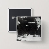 Sir Edward Elgar werkt aan één orkest Vierkante Button 5,1 Cm (Voorkant /achterkant)