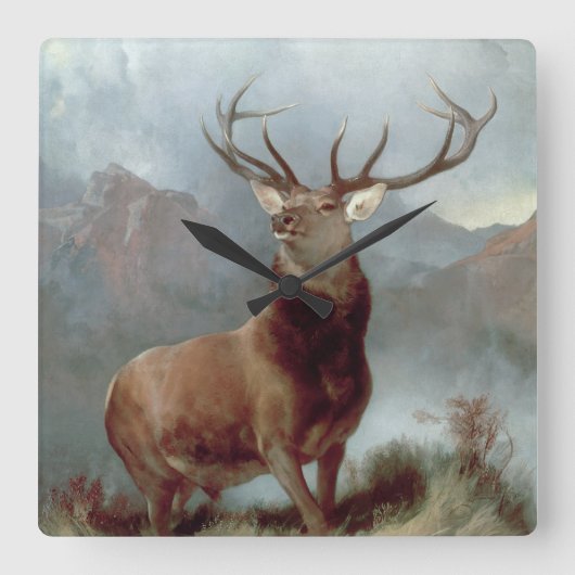Sir Edwin Landseer | Monarch van de Glen, 1851 Vierkante Klok (Voorkant)