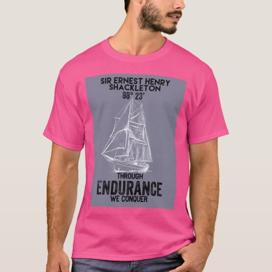 Sir Ernest Shackleton - Door middel van uithouding T-shirt (Voorkant)