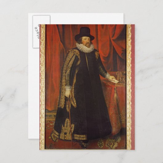 Sir Francis Bacon, burggraaf van St. Albans Briefkaart (Voorkant / Achterkant)